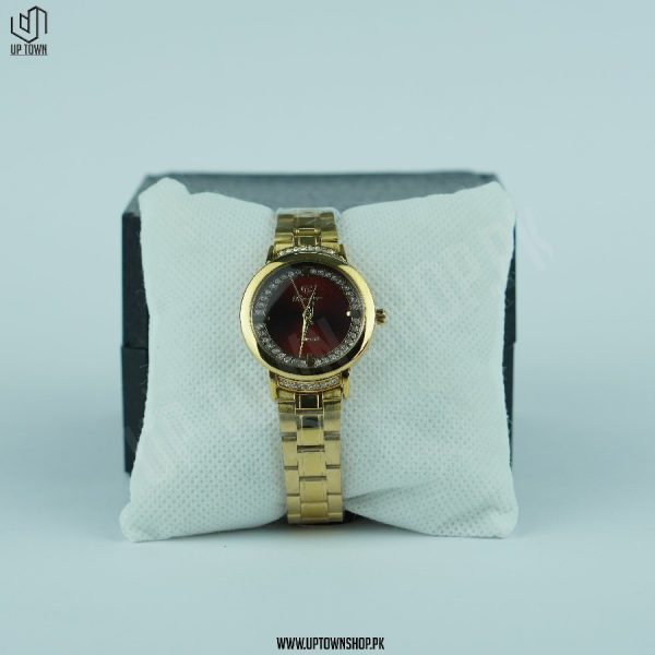 Ranker Time PK-2012L Maroon Dial Diamond Class Watch for Girls