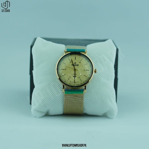 Sveston Allegany Era SV-1949G Gold Crystal Glass Watch