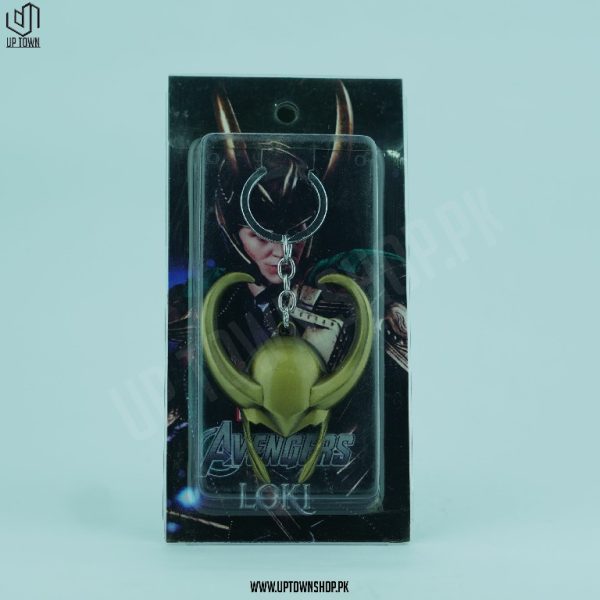 Loki Avengers Gold Metalic Face Keyring