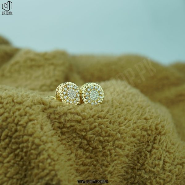 Gold King Crown Diamond Men Cufflinks for Shirts & Suit