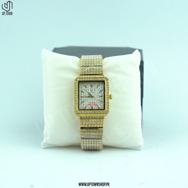 LONGBO 80669 Luxury Gold Diamond Ladies Watch